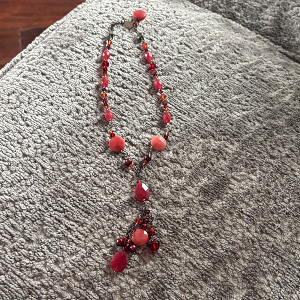 Elegant Red Beaded Necklace
